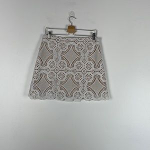 Abercrombie & Fitch White Crochet Mini Skirt